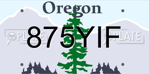 875YIF Oregon License Plate
