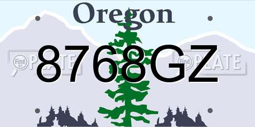 8768GZ Oregon License Plate