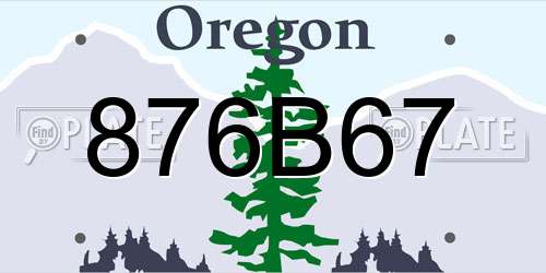 876B67 Oregon License Plate