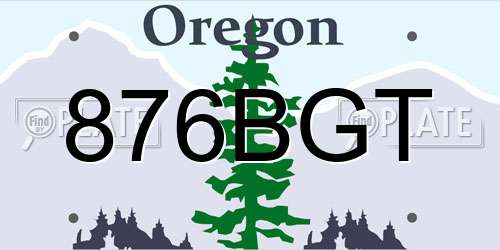 876BGT Oregon License Plate