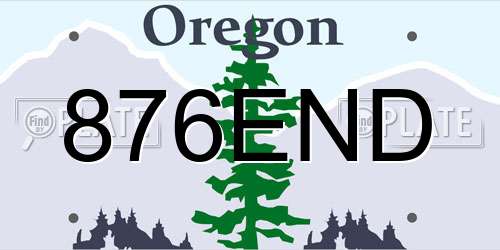 876END Oregon License Plate