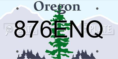 876ENQ Oregon License Plate