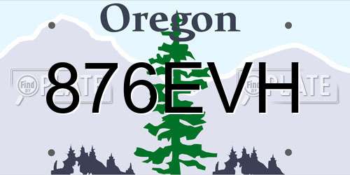 876EVH Oregon License Plate
