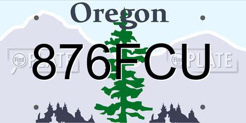 876FCU Oregon License Plate