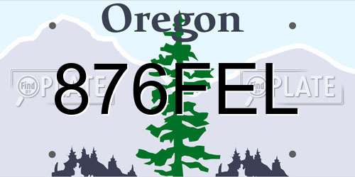 876FEL Oregon License Plate