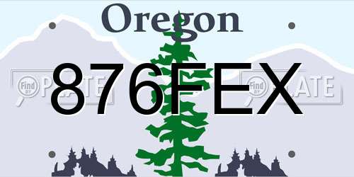 876FEX Oregon License Plate