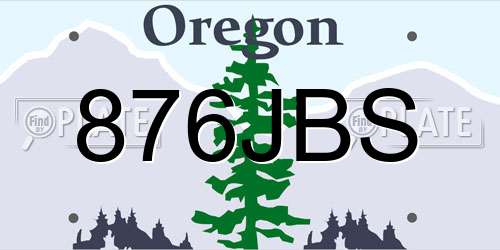876JBS Oregon License Plate
