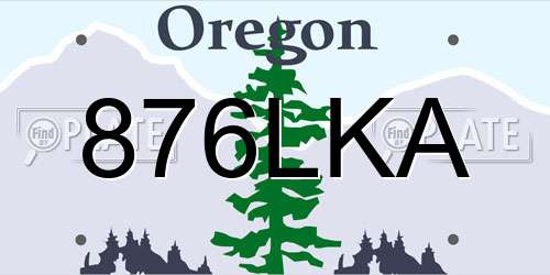 876LKA Oregon License Plate