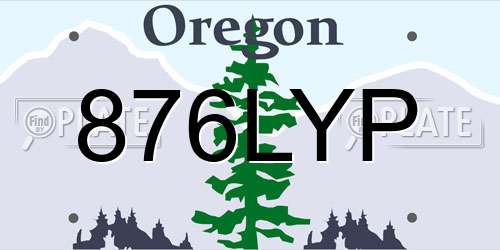 876LYP Oregon License Plate