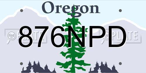 876NPD Oregon License Plate