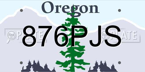 876PJS Oregon License Plate