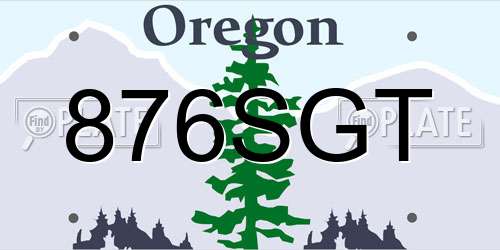 876SGT Oregon License Plate