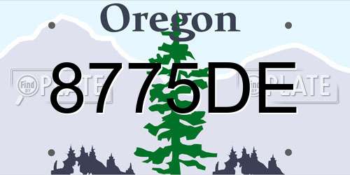 8775DE Oregon License Plate