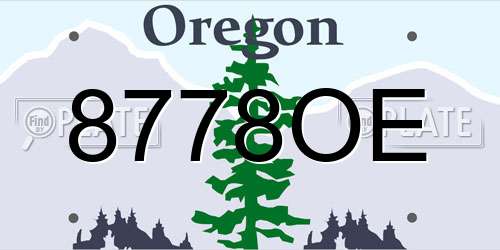 8778OE Oregon License Plate