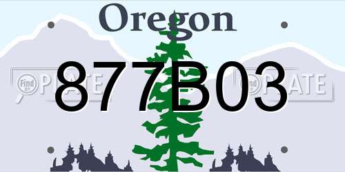 877B03 Oregon License Plate