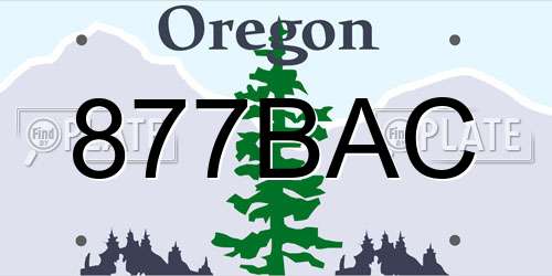 877BAC Oregon License Plate