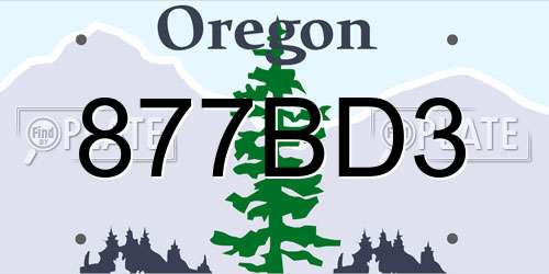 877BD3 Oregon License Plate