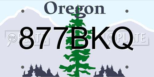 877BKQ Oregon License Plate