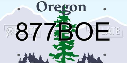 877BOE Oregon License Plate