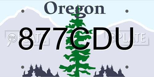 877CDU Oregon License Plate