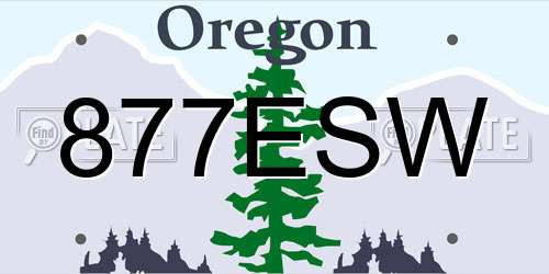 877ESW Oregon License Plate