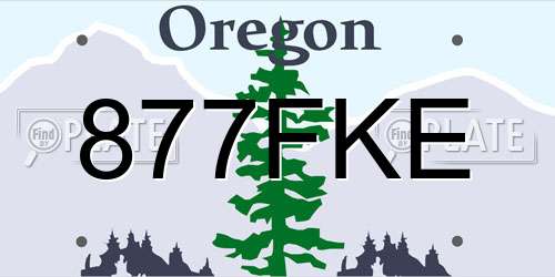 877FKE Oregon License Plate