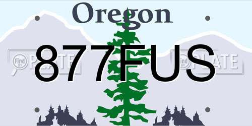 877FUS Oregon License Plate