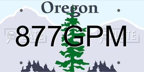 877GPM Oregon License Plate