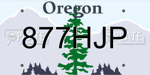 877HJP Oregon License Plate