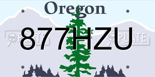 877HZU Oregon License Plate