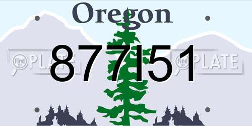 877I51 Oregon License Plate