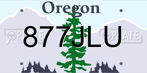 877JLU Oregon License Plate
