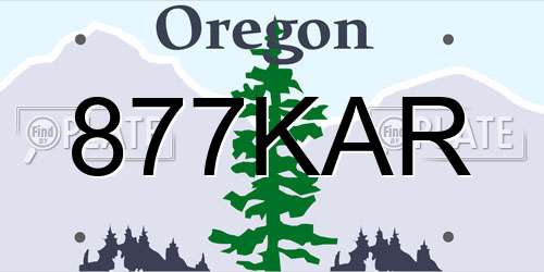 877KAR Oregon License Plate