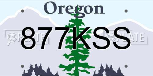 877KSS Oregon License Plate