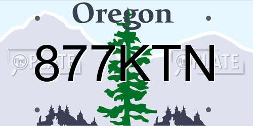 877KTN Oregon License Plate