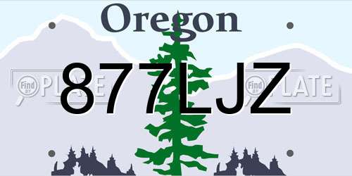877LJZ Oregon License Plate
