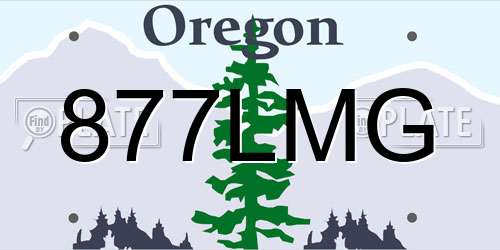 877LMG Oregon License Plate