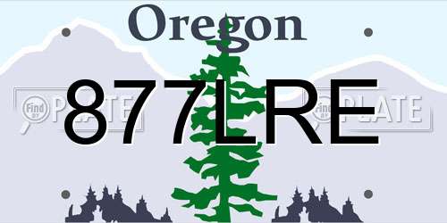 877LRE Oregon License Plate