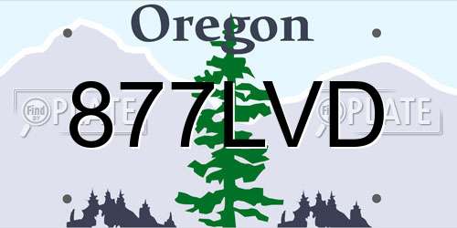 877LVD Oregon License Plate