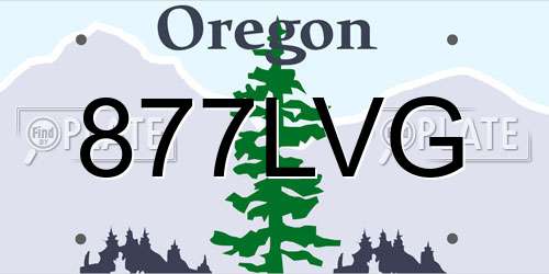 877LVG Oregon License Plate