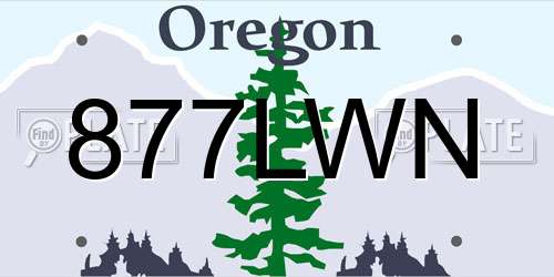 877LWN Oregon License Plate