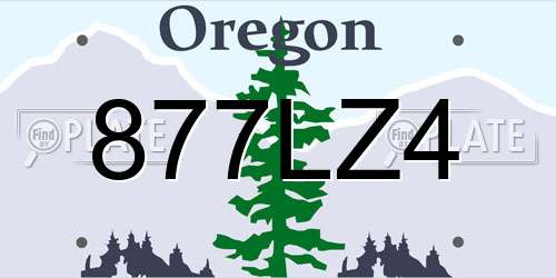 877LZ4 Oregon License Plate
