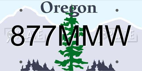 877MMW Oregon License Plate