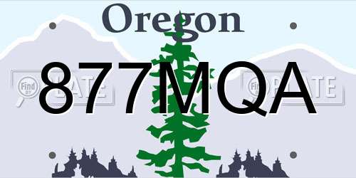 877MQA Oregon License Plate