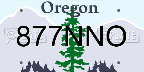 877NNO Oregon License Plate