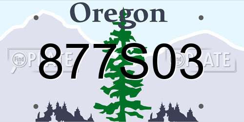 877S03 Oregon License Plate