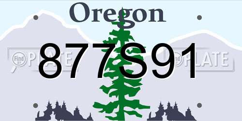877S91 Oregon License Plate