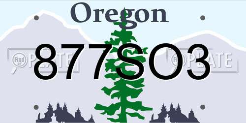 877SO3 Oregon License Plate