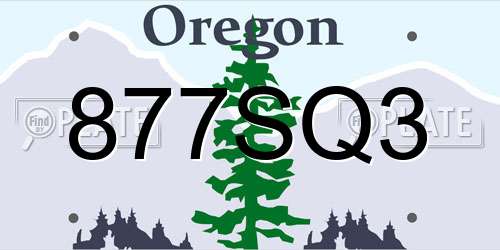 877SQ3 Oregon License Plate