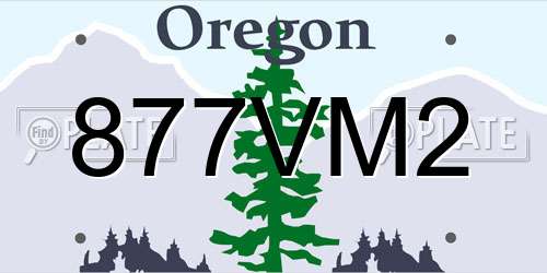 877VM2 Oregon License Plate